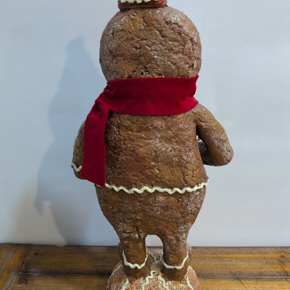 Gingerbread Man with Hat Christmas Holiday Decoration 16" Tall - Picture 5 of 6